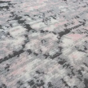 Melrose Colorama Traditional Design Grey/Pink Large Indoor Area Rug 160/230cm