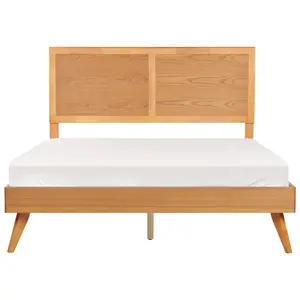 EU King Size Bed Light Wood ISTRES