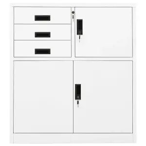 Berkfield Office Cabinet White 90x40x102 cm Steel