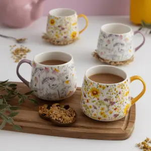 Price & Kensington Set of 4 Sunflower Mug 425ml