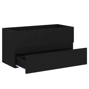 Berkfield Sink Cabinet with Built-in Basin Black Engineered Wood