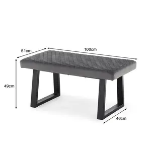 Isebrand Velvet Upholstered Bench Grey