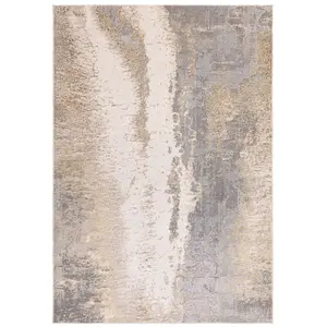 Beige Luxurious ,Modern Abstract Easy to clean Rug for Bedroom & Living Room-120cm X 170cm