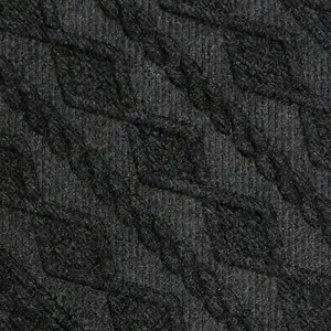 JVL Knit Rubber Backed Indoor Doormat, 45x75cm, Charcoal