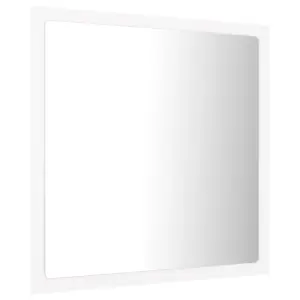 Berkfield LED Bathroom Mirror White 40x8.5x37 cm Engineered Wood