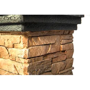 Centurion Supports MAKARA Hand-crafted Stone Fire Column Garden and Patio Fire Pit