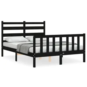 Berkfield Bed Frame with Headboard Black 120x200 cm Solid Wood