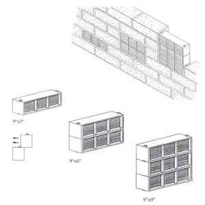 Home.smart 5 x Brown Interlocking Air Brick Vents 9" x 3" Grille for Air Flow Ventilation