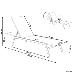 Beliani Modern Sun Lounger Metal White NOLI