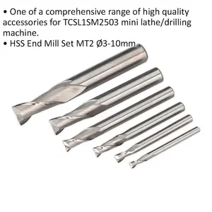 High-Speed Steel End Mill Set 3mm to 10mm for Lathe and Drilling Machines