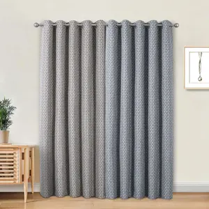 Home Curtains Gambia Jacquard Lined 45w x 54d" (114x137cm) Grey Eyelet Curtains (PAIR)