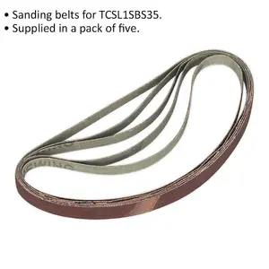 5 Pack of 12mm x 456mm 60 Grit Aluminium Oxide Sanding Belts for Precision Detail Work