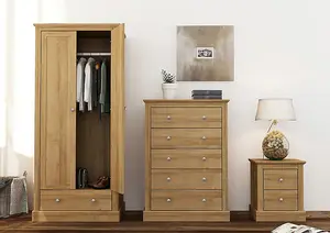 Devon 2 Door Wardrobe Oak W 79.7 x L 56 x H 181.5 cm