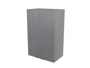 GoodHome Imandra Deep Gloss Grey Double Bathroom Wall cabinet (H)90cm (W)60cm