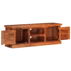 Berkfield TV Cabinet with Doors 112x30x40 cm Solid Wood Acacia