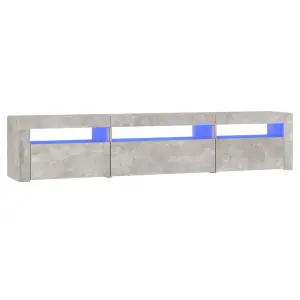 Berkfield TV Cabinet with LED Lights Concrete Grey 195x35x40 cm