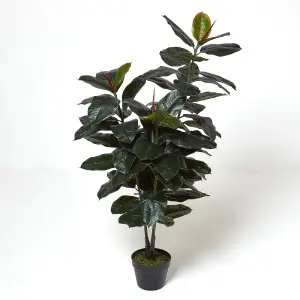 Homescapes Artificial Ficus Rubber Plant in Pot, 130 cm Tall