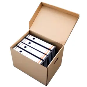 3 x Strong Brown Easy To Carry Storage Archive Boxes 15x12x9 With Hinged Lids