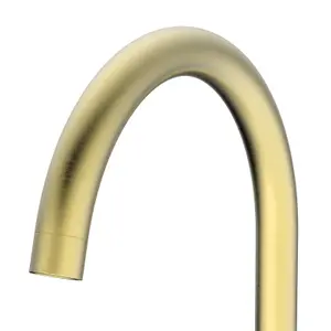 Nes Home Brushed Brass Modern Kitchen Sink Swivel Mixer Tap Dual Lever