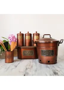 Rozi Copper Bread Bin With Lid