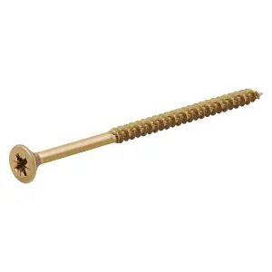 TurboDrive PZ Double-countersunk Yellow-passivated Steel Wood screw (Dia)5mm (L)80mm, Pack of 200