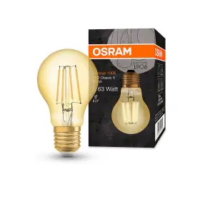 Osram LED Filament GLS 7.5W E27 Vintage 1906 Extra Warm White Gold (3 Pack)