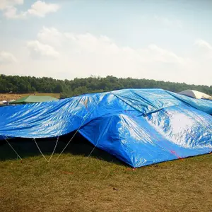 Tarpaulin Tarp Sheet Cover Blue Waterproof Ground Camping Multipurpose Furniture 10m x 12m