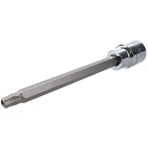 T30 3/8" Drive Extra Long 110mm Tamperproof Tamper Torx Star Security Bit Socket