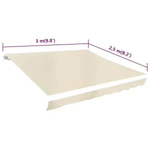 Awning Top Sunshade Canvas Cream 3x2.5m (Frame Not Included)