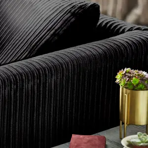 Chicago Jumbo Cord 2 Seater Sofa Black