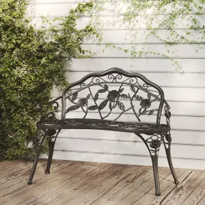 Berkfield Garden Bench 100 cm Cast Aluminium Black