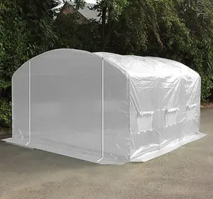 4m x 3.5m + Ground Anchor Kit (13' x 11.5' approx) Pro Max White Poly Tunnel