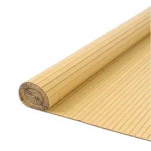 True Products Artificial Bamboo 20mm PVC Slat Screening Fencing Roll - Double Sided - 1.8m x 4m - Natural