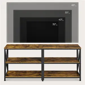 Yaheetech 3-Layer Shelved TV Stand UP to 65 Inch Rustic Brown