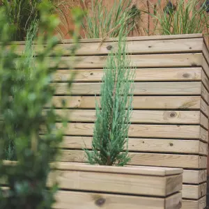 Forest Garden Linear Wooden Rectangular Planter (H)44cm (W)120cm