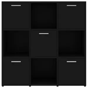 Berkfield Book Cabinet Black 90x30x90 cm Engineered Wood