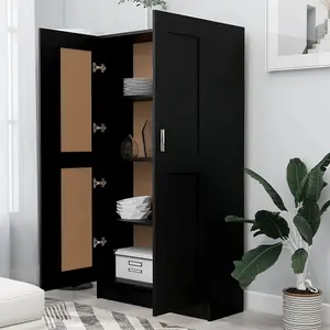 Berkfield Book Cabinet Black 82.5x30.5x150 cm Engineered Wood