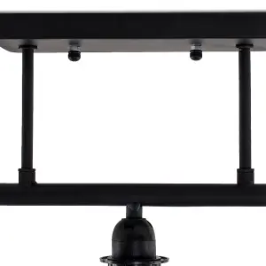 ValueLights Fillatt Industrial 3 Way Satin Black Pipework Ceiling Light with Black Cage Shades