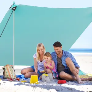 Costway 3 x 3 M Camping Beach Canopy Tent Large Outdoor Sunshade w/ 2 Poles