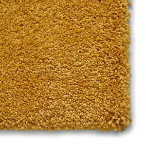 Yellow Plain Shaggy Modern Easy to Clean Rug for Living Room Bedroom and Dining Room-200cm X 290cm