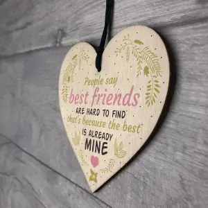 Red Ocean Best Friends Hard To Find Wooden Hanging Heart Friendship Plaque Birthday Thank You Gift