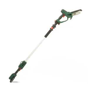 Webb Eco 20V 15cm Cordless Pruning Saw & 100-215cm Extension Pole - up to 40min runtime, 4.9m/s chain speed w/ Battery & Charger