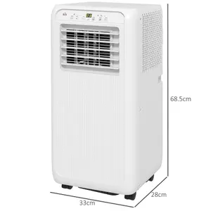 HOMCOM 7,000 BTU Portable Air Conditioner with 15m², Dehumidifier, Timer