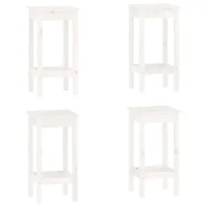 Berkfield 5 Piece Bar Set White Solid Wood Pine