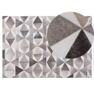 Cowhide Area Rug 140 x 200 cm Grey ALAKA