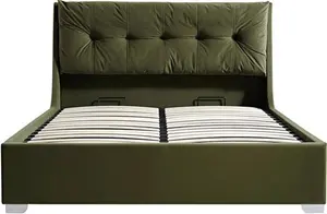 Hadley Moss Green Velvet Ottoman Storage Bed King - Daals - Beds