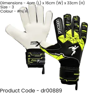 Size 3 Professional JUNIOR Goal Keeping Gloves Flat Cut BLACK/GREEN Keeper Glove