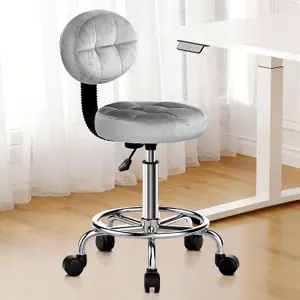 Swivel Home Office Chair with Backrest-Grey