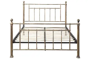 Harpenden Brushed Gold Metal Bed Frame Double 4ft6