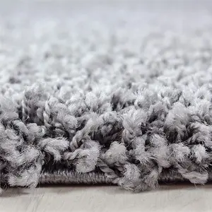 Abaseen 80x150 cm Silver Shaggy Rug - Soft Touch Thick Pile Modern Rugs - Washable Area Rugs for Home and Office